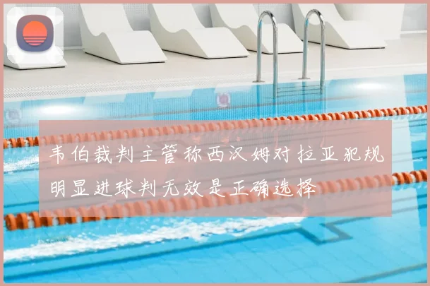 韦伯裁判主管称西汉姆对拉亚犯规明显进球判无效是正确选择