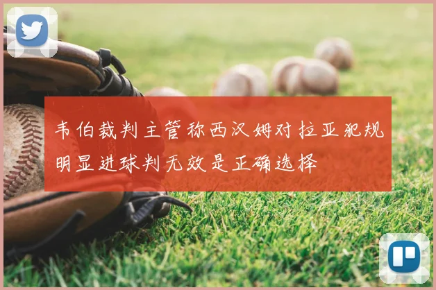 韦伯裁判主管称西汉姆对拉亚犯规明显进球判无效是正确选择